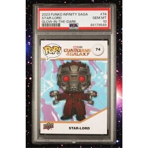 2023 Upper Deck Funko Infinity Saga #74 Star-Lord Glow In The Dark PSA 10